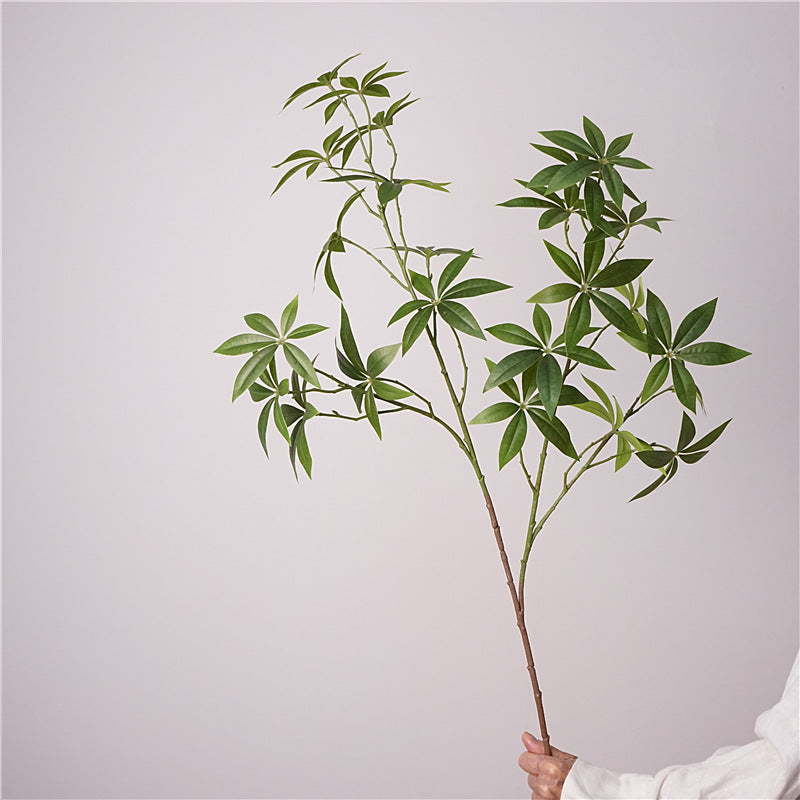 Elegant Nordic-style Faux Green Plant Single Branch Money Tree Decor - Perfect for Indoor Tabletop, Living Room Display, and Home Decoration