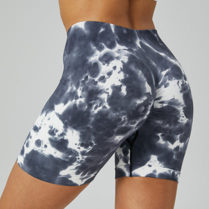 High Waisted Tie Dye Gym Shorts for Women Seamless Breathable Stretchy Yoga Pants with Butt Lifting Design for Every Workout