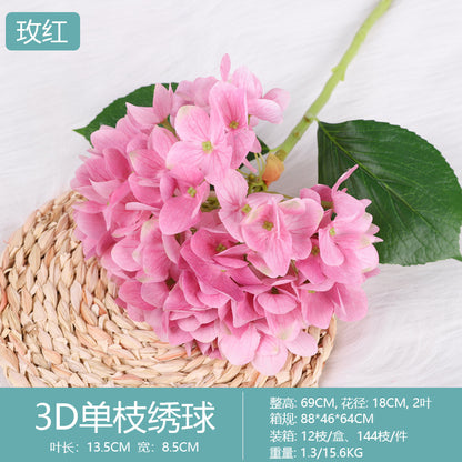 Realistic 3D Printed Hydrangea Flower Stem - Stunning Faux Floral Arrangement for Rustic Wedding Decor and Home Accents