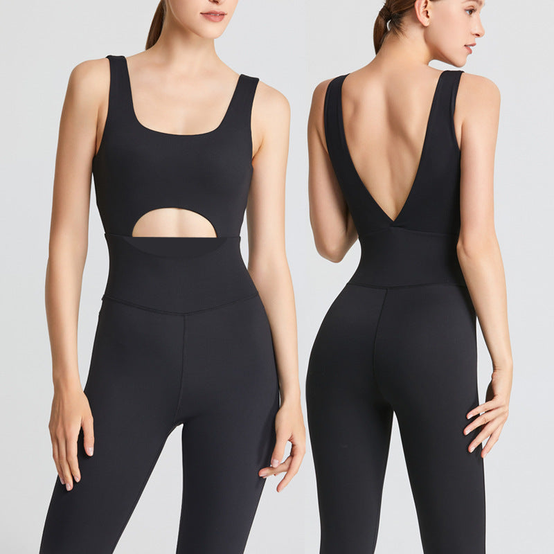 All in One Bodysuit Workout Set for Women Hollow Back Dance Pilates Yoga Wear for Comfort and Flexibility