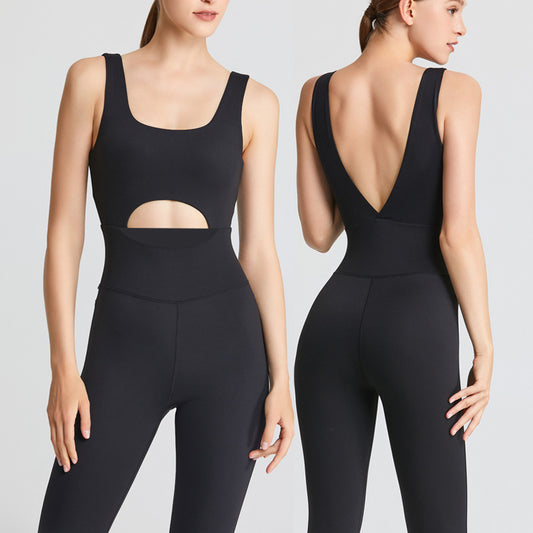 All in One Bodysuit Workout Set for Women Hollow Back Dance Pilates Yoga Wear for Comfort and Flexibility