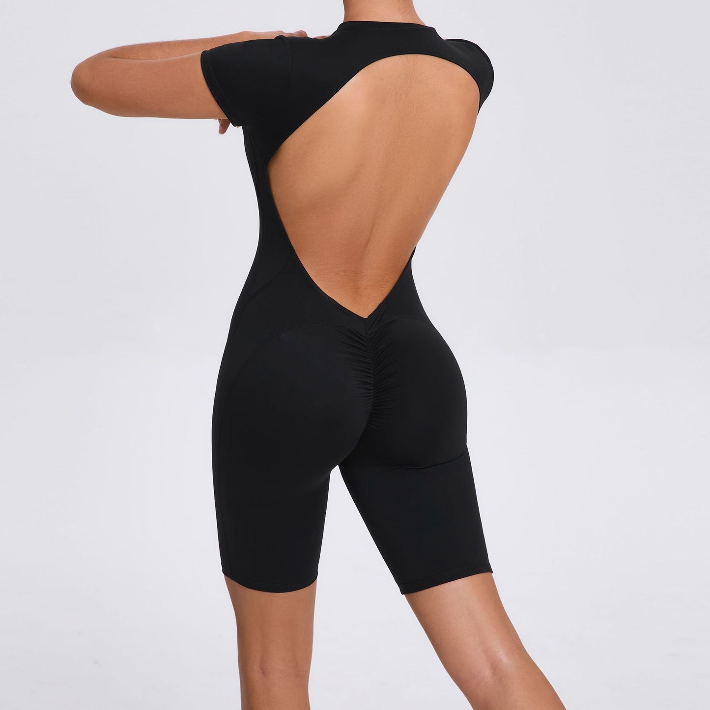 Women's Quick Dry Yoga Bodysuit Form Fitting Zippered Activewear for Fitness and Exercise Model 80150