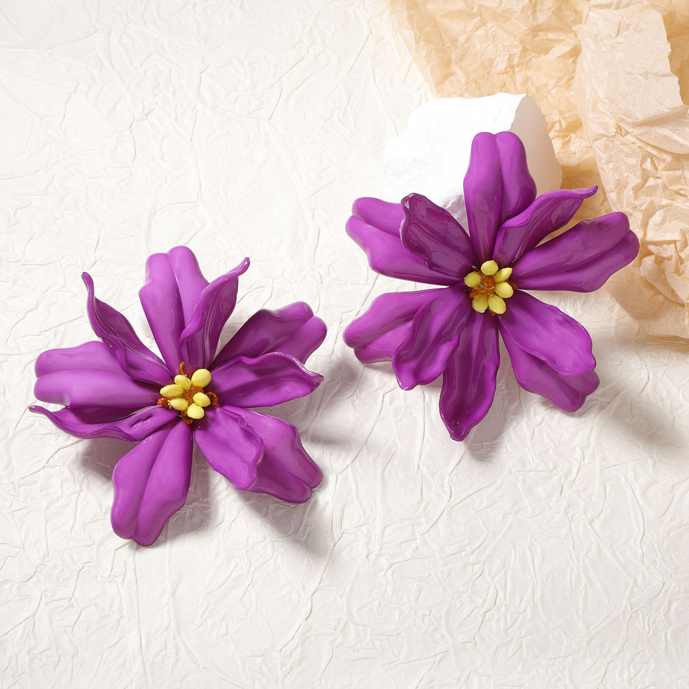 Bohemian-Inspired Statement Floral Earrings - Bold, Colorful, and Versatile Vacation Accessories for Women
