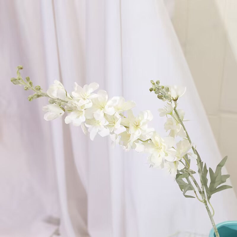 Realistic Velvet-Like Silk Flowers: Faux Delphinium & Hyacinth Home Decor for Weddings, Parties, and Elegant Interior Displays