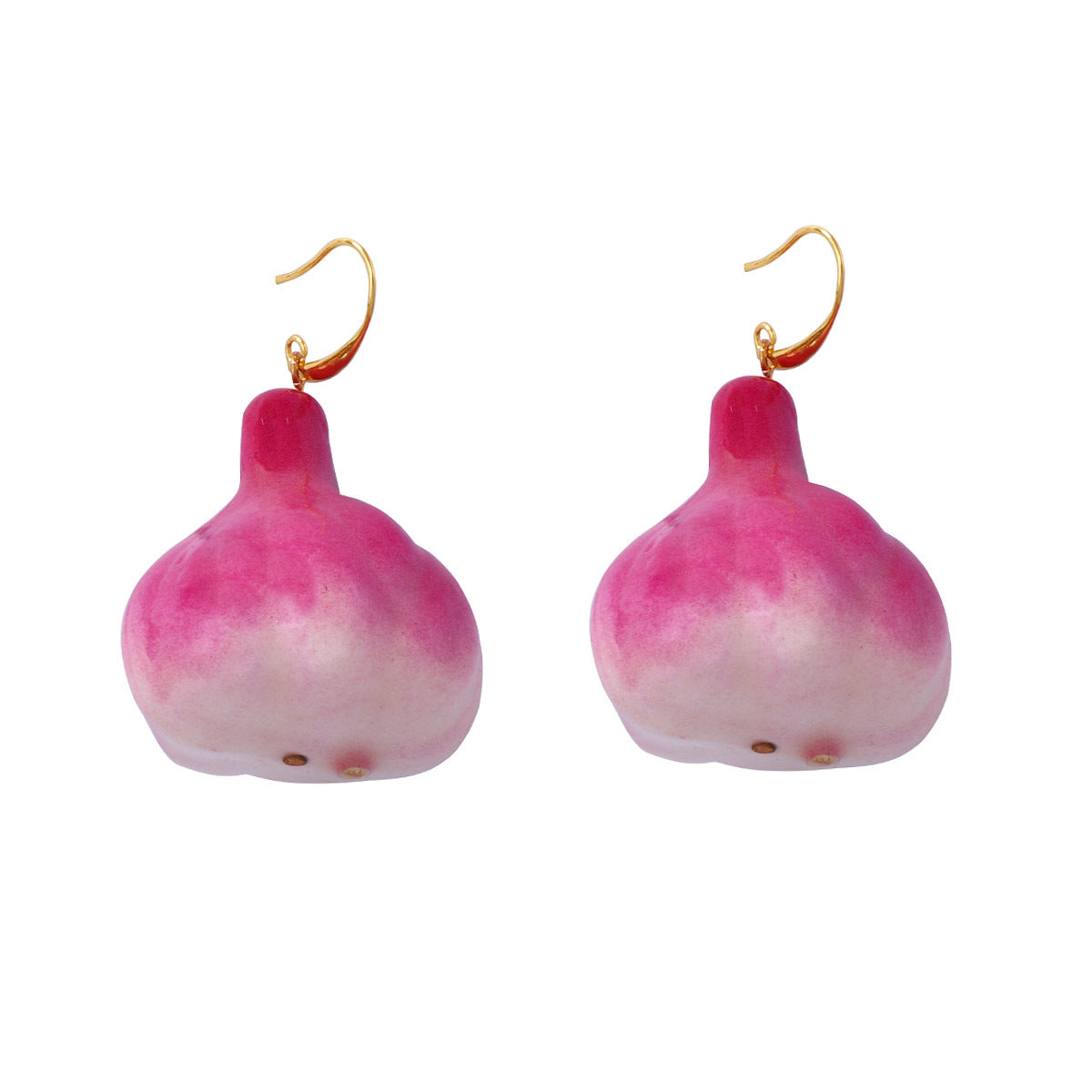 Unique and Creative Foam Garlic Fruit Earrings – Quirky Design Statement Accessories for Women