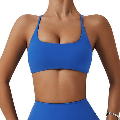 High Performance Cross Back Sports Bra for Running Gym Workouts Quick Dry Yoga Tank Top Model 8120 with Enhanced Comfort and Support