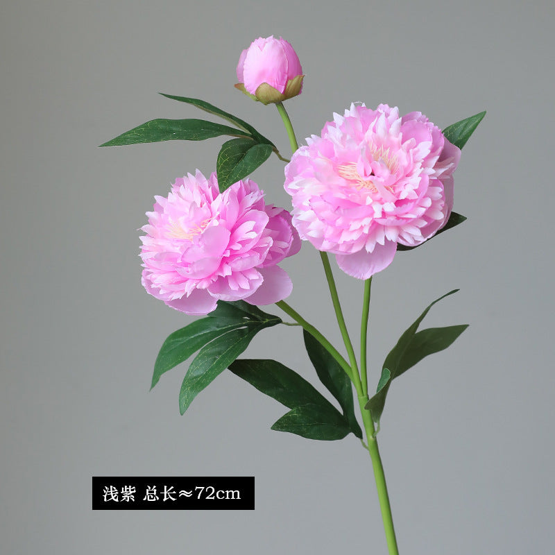 High-Quality Artificial Peony Flower Arrangement - Realistic Faux Lotus and Peony Floral Decor for Home Interiors and Model Rooms