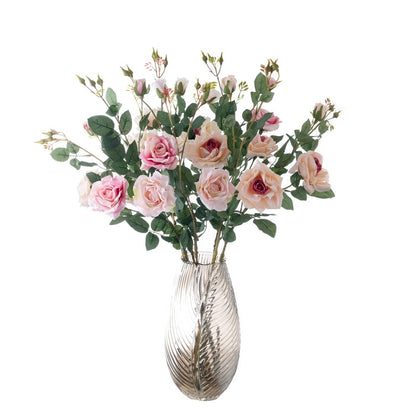 Realistic 3-Head Artificial Rose Bouquet for Wedding and Home Decor - Elegant Faux Floral Arrangement - Perfect for Events, Gift Giving, and Long-lasting Beauty MW19950