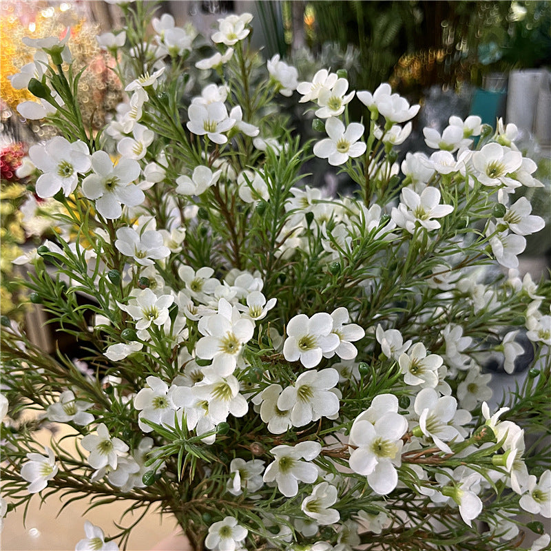 Realistic Australian Waxflower Artificial Floral Decor - Perfect for Home Décor, Bridal Bouquets, Photography Props, and Silk Flower Arrangements