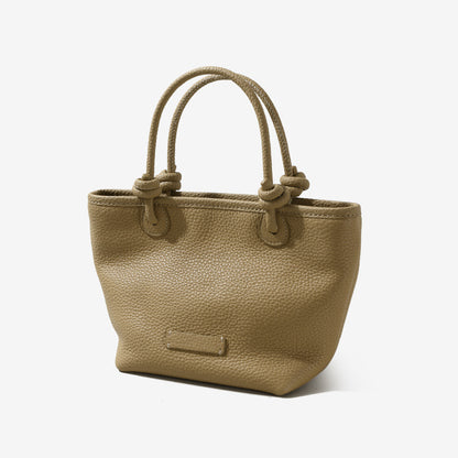 Genuine Leather Market Tote with Chic Knotted Design Versatile Handbag and Crossbody Bag for Everyday Elegance