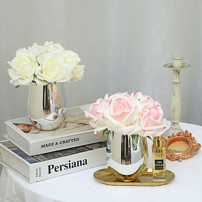 Luxurious Faux Rose Flower Home Décor - Elegant Tabletop Floral Arrangement & Stunning Photography Prop for Every Occasion