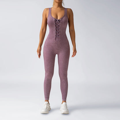 5 Color Options High Waisted Sports Yoga Jumpsuit for Women Durable Stretchy and Moisture Wicking Fitness Apparel