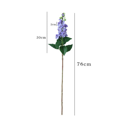 Single Stem Purple Lilac Artificial Flower - Realistic Silk Floral Decoration for Home, Weddings, Hotels, and Event Styling