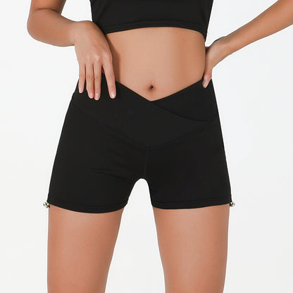 Women's Color Block Yoga Set with Zippered Short Sleeve Top and High Waisted Bum Lifting Shorts for Yoga Fitness and Everyday Wear