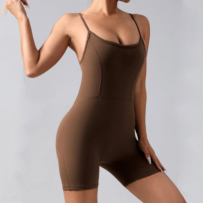 One Piece Yoga Bodysuit with Built In Bra Comfortable Activewear with Shorts for Optimal Movement and Support