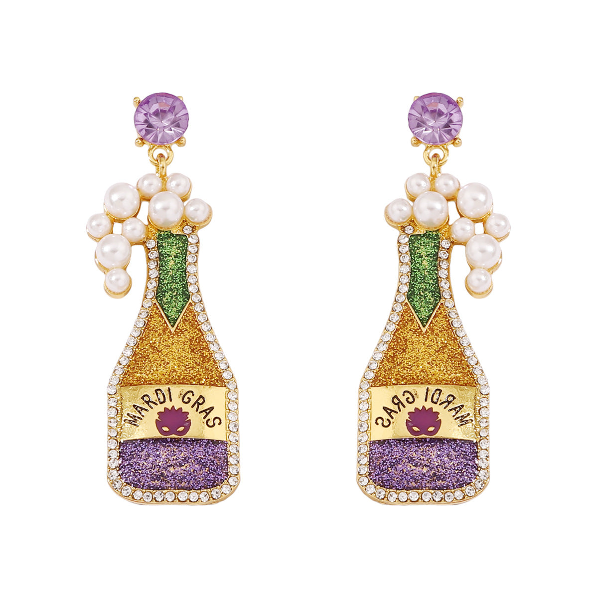 Chic Luxury Festival Cute Wine Bottle Earrings - Versatile  Arrival Studs for Effortless Style