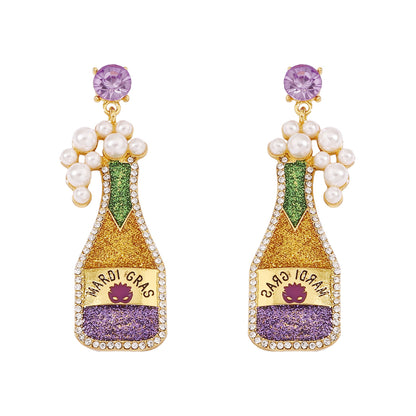 Chic Luxury Festival Cute Wine Bottle Earrings - Versatile  Arrival Studs for Effortless Style