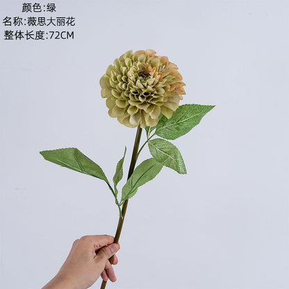 Vivid Green Artificial Dahlia Flowers for Wedding and Home Decor - Trendy INS Style Decoration (Model DY1-874A) - Perfect for Events and Floral Arrangements