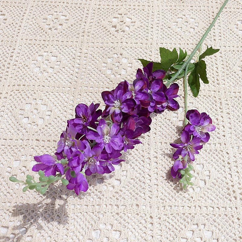 Vibrant Faux Delphinium Flowers & Soft Spring-Like Bird Flowers - Perfect for Home Decor, Wedding Venues, and Model Room Styling