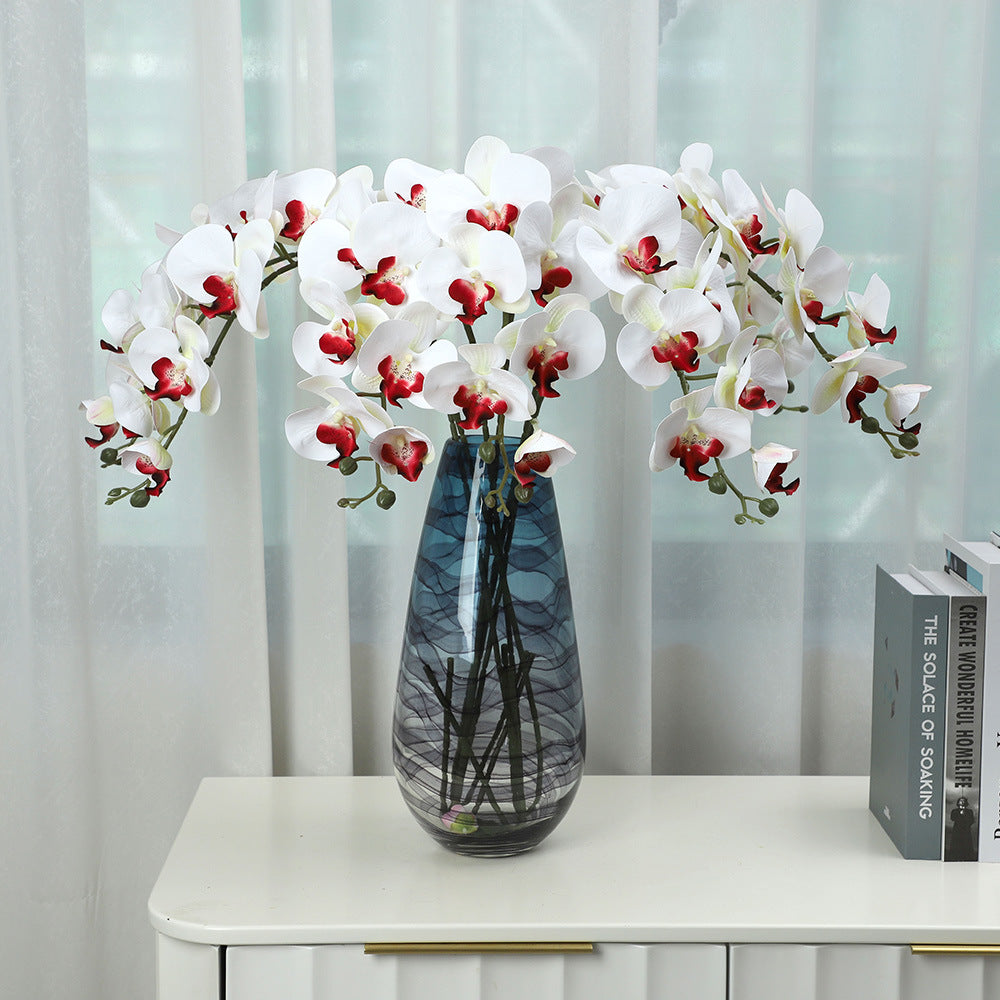 Lifelike 9-Head 3D Printed Orchid Flower Arrangement - Perfect for Home Décor, Living Room Styling, and Elegant Wedding Decorations