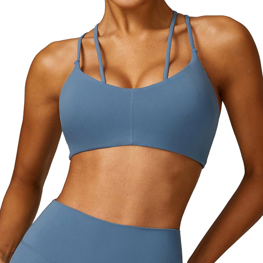 Enhance Your Workout with Our Back Design Yoga Bra Supportive Criss Cross Straps for Outdoor Exercise Running and Fitness Model 8536