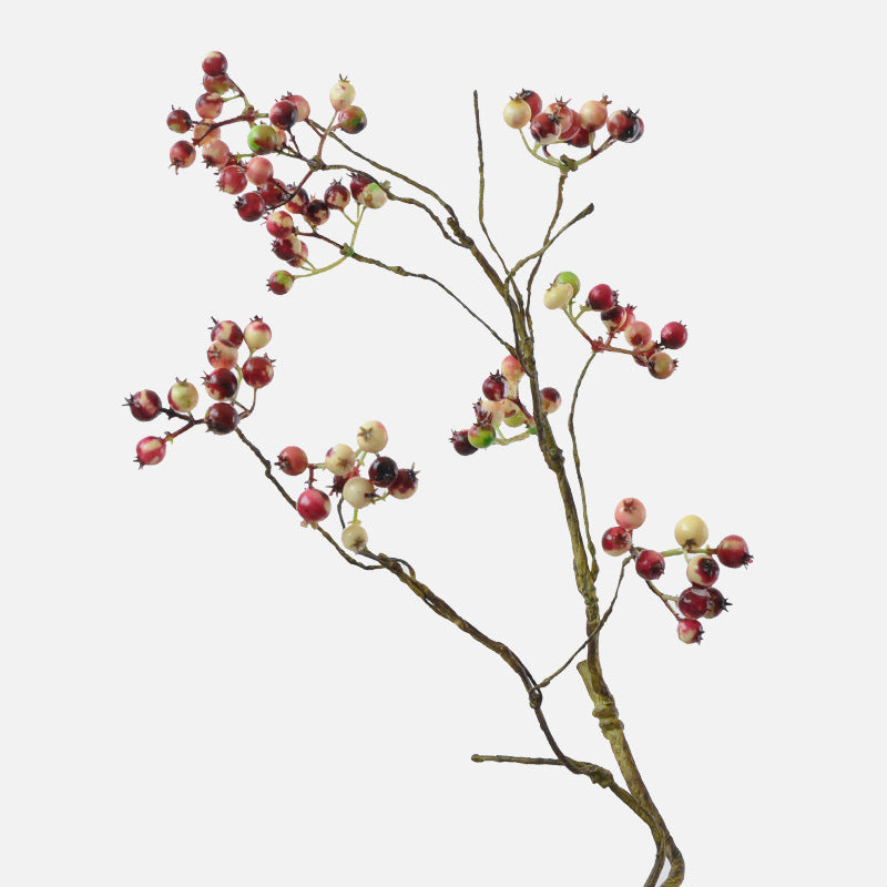 Realistic Blueberry Branch and Berry Decorative Arrangement for Luxurious American Home Décor, Wedding Celebrations, and Photography Props