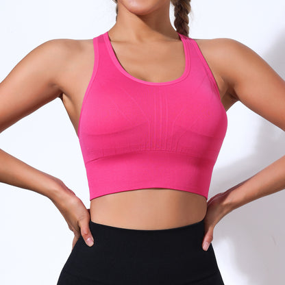 Seamless Yoga Sports Bra for Women Comfortable and Stretchy Gym Top with Gathered Design Ideal for Outdoor Activities and Quick Dry Performance