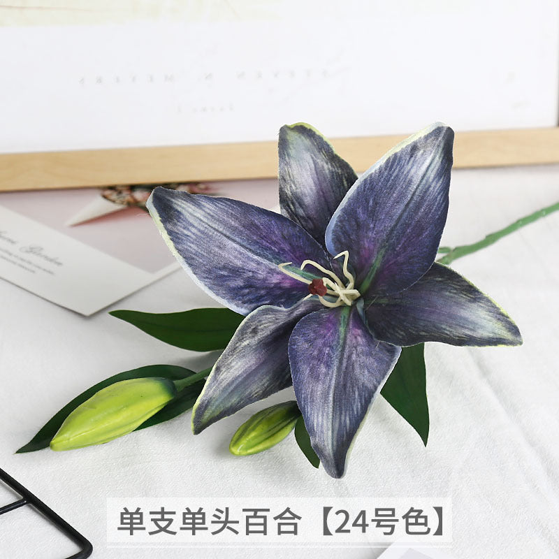 Luxurious Single-Stem Artificial Silk Lily for Wedding Decorations and Home Decor – Exquisite Pre-Made Floral Arrangement for a Touch of Elegance