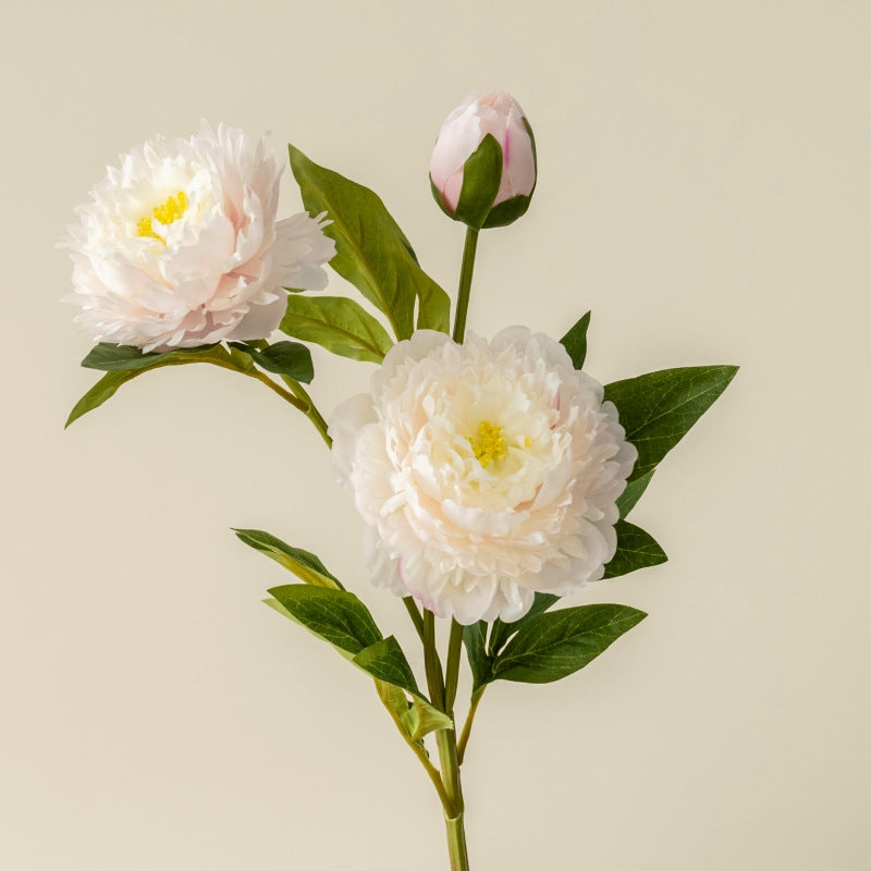 Elegant European-Style Single Stem 3-Head Peony and Peony Artificial Flowers for Home, Wedding Decoration, Photography, Floral Arrangements, and Stylish Display