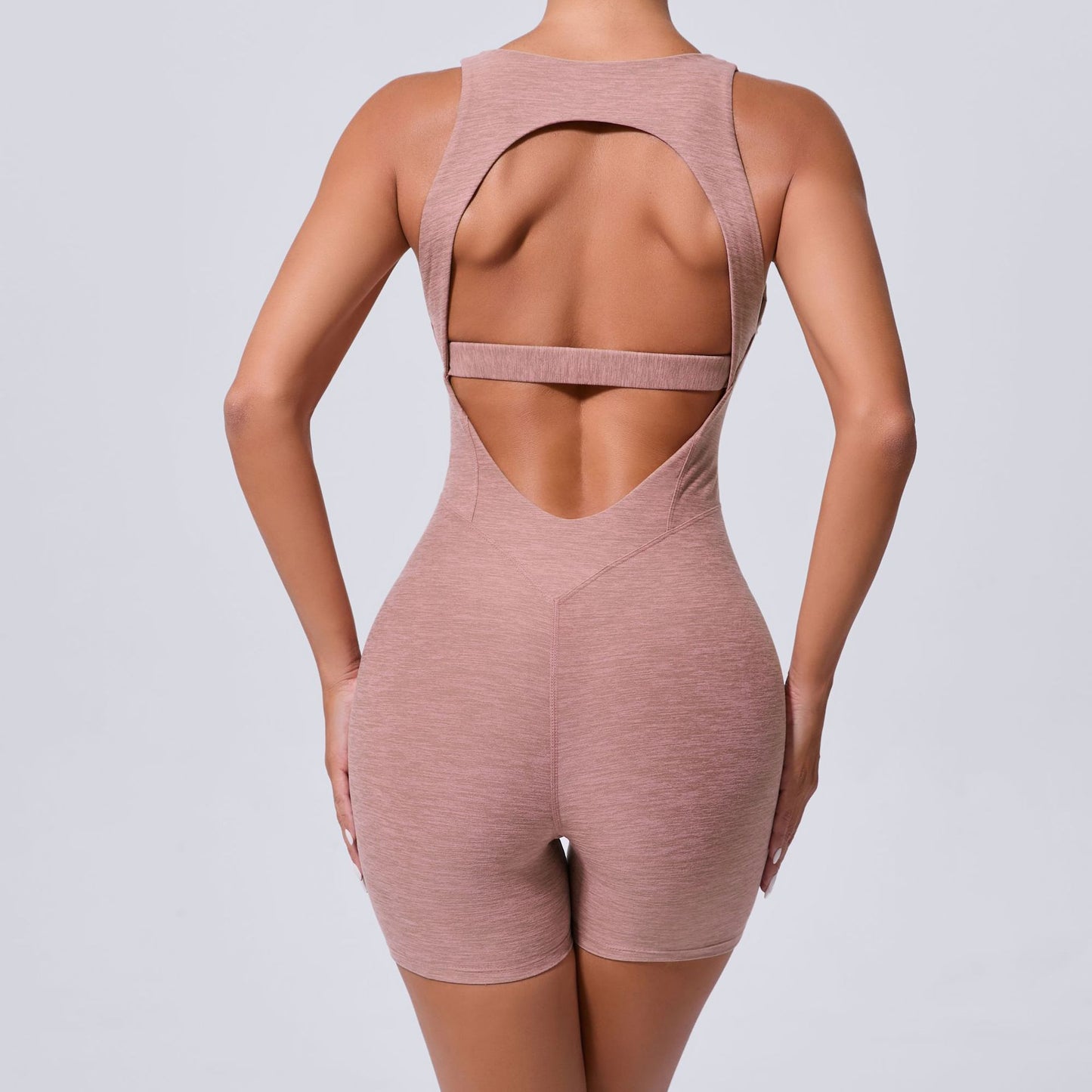 Sculpting Hollow Back One Piece Yoga Jumpsuit for Women Seamless Workout Bodysuit for Enhanced Lift and Support