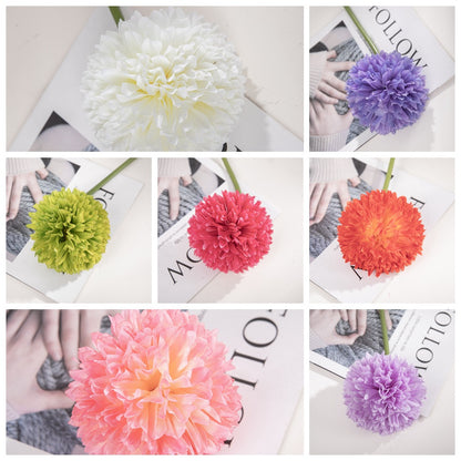 Realistic Single-Stem Onion Ball Hydrangea Silk Flower - Perfect for Home Decor, Weddings, and Fresh-Casual Aesthetics (Model MW13301)