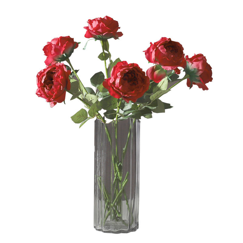 Luxurious Touch Realistic Austin Rose Bouquet -  Quality Faux Flowers for Elegant Home Decor