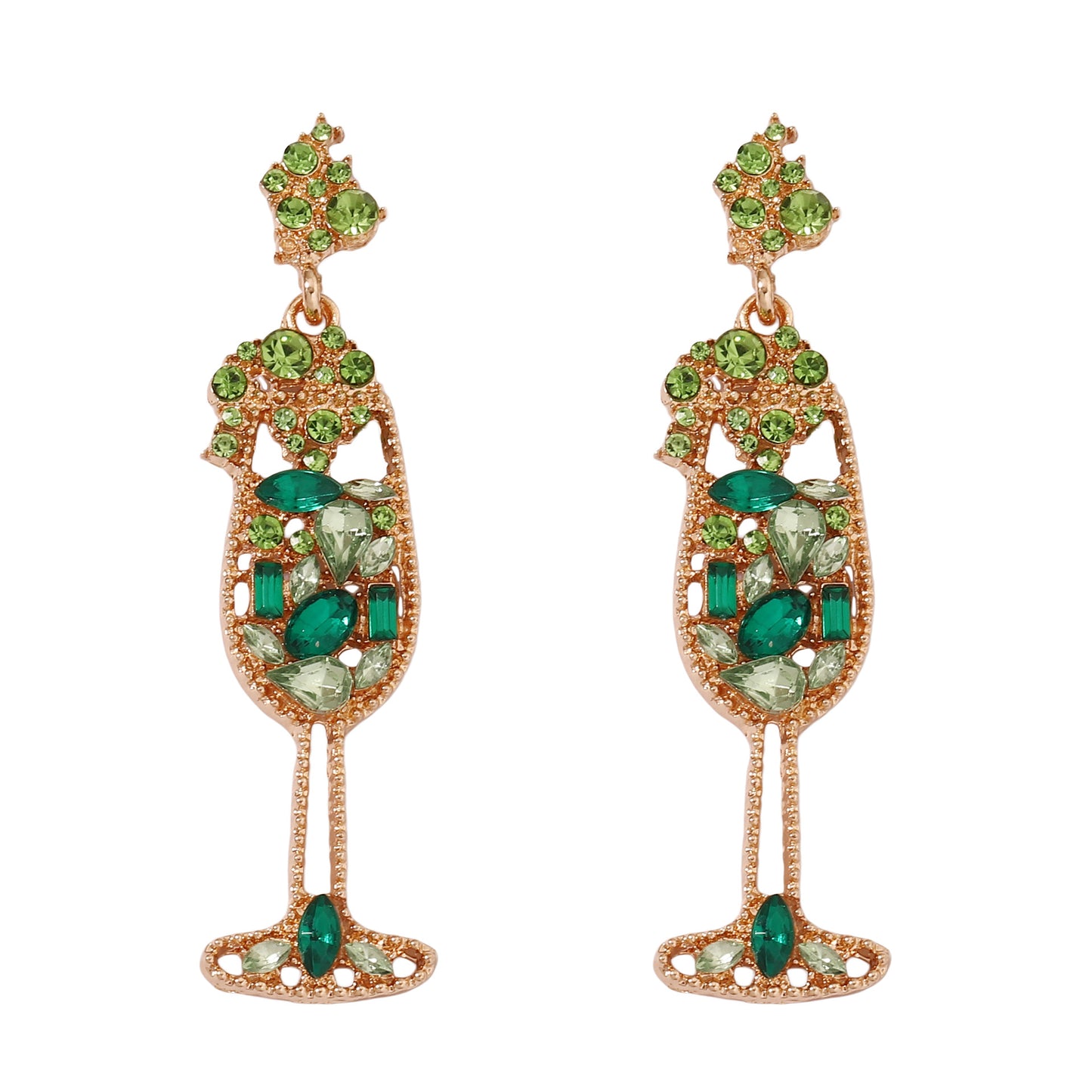 Elegant Vintage Pearl-Inspired Dazzling Rhinestone Wine Glass Earrings – High-Quality, Trendy, and Perfect for Any Occasion
