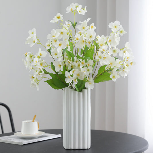 Artificial 5-Branch Spring Floral Hydrangea Arrangement - Perfect for Home Décor, Living Room Accents, Weddings, and Charming Floral Displays