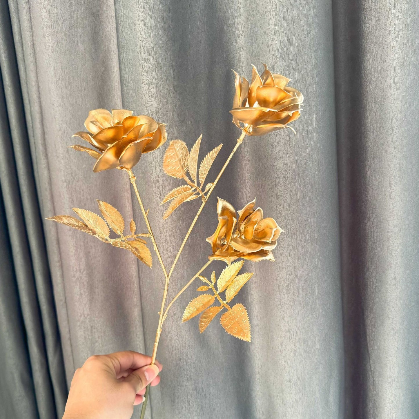 Stunning Gold Floral Arrangement with Ginkgo Leaves, Eucalyptus, and Red Berries - Perfect for New Year Celebrations and Elegant Wedding Decorations