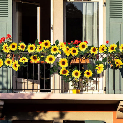 26-Piece Realistic Sunflower Vines - Perfect for Home Decoration, Creative DIY Projects, and Event Décor - Lifelike Artificial Flowers for Wreaths and Arrangements