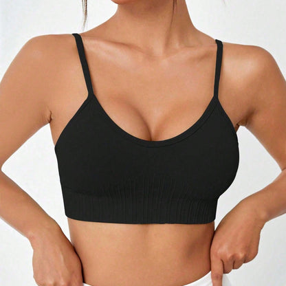 Seamless Strappy Yoga Sports Bra High Intensity Shockproof Outdoor Activewear with Support and Stretch for Maximum Comfort