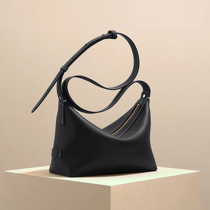 Genuine Grain Leather Hobo Bag Commuter Essential Versatile Crossbody for Everyday Chic Unique Design with Quality