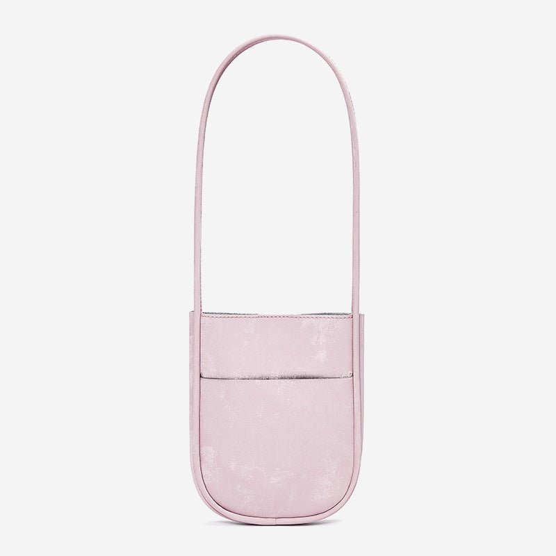 Luxurious Satin and Leather Mini Handbag Vintage Inspired Vertical Shoulder Bag with Elegant Design for Chic Everyday Wear