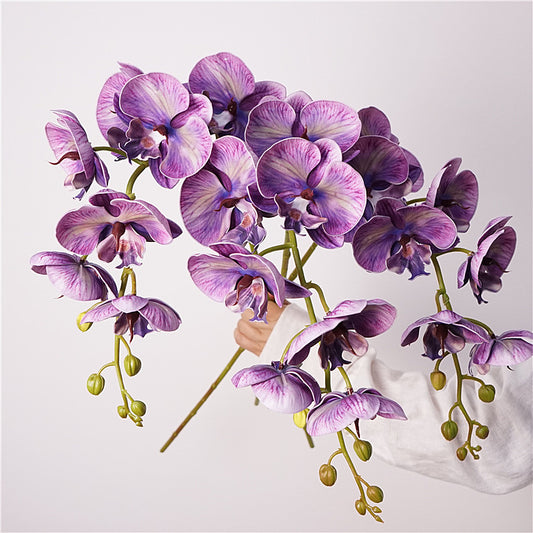 Stunning Vintage-Inspired 3D Printed Faux Orchid Arrangement - 8 Head Butterfly Orchid for Weddings, Home Decor, Floral Displays, and Photography