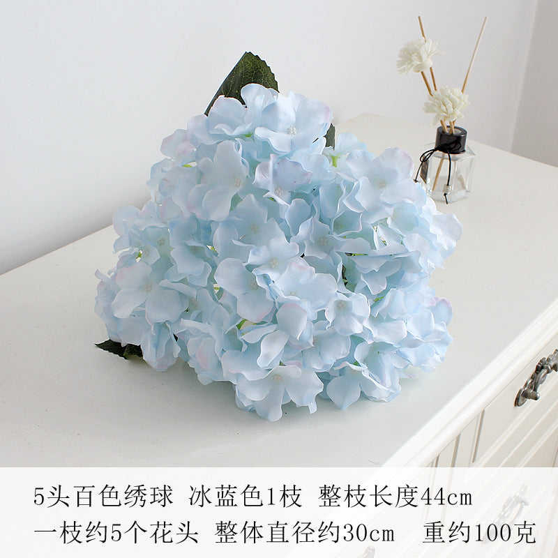 Elegant 5-Head Hydrangea Artificial Flowers - Realistic Silk Floral Arrangements for Weddings, Events, Hotels, and Home Decor