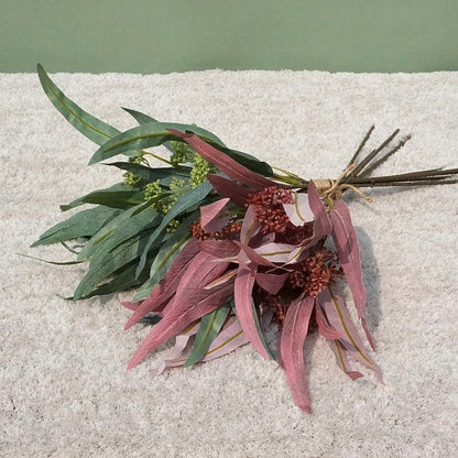 Stunning Eucalyptus Faux Floral Arrangement with Long Gum Leaves and Decorative Berries - 5 Stems for Beautiful Home Decor and Stylish Accents