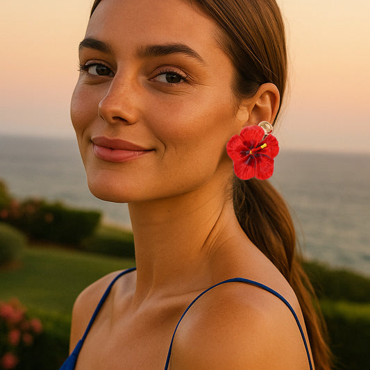 Versatile Floral Hoop Earring Set - Perfect for Everyday Wear, Commuting, and Featuring Durable Alloy with Stylish Drip Oil Flower Design - 4-Piece CCB Earring Collection