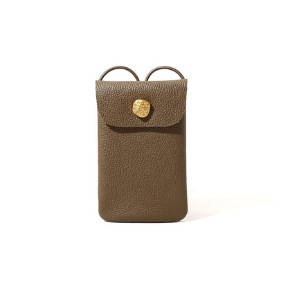 Minimalist Genuine Leather Phone Crossbody Bag for Women for Spring with High Quality Top layer Cowhide Versatile Shoulder Strap