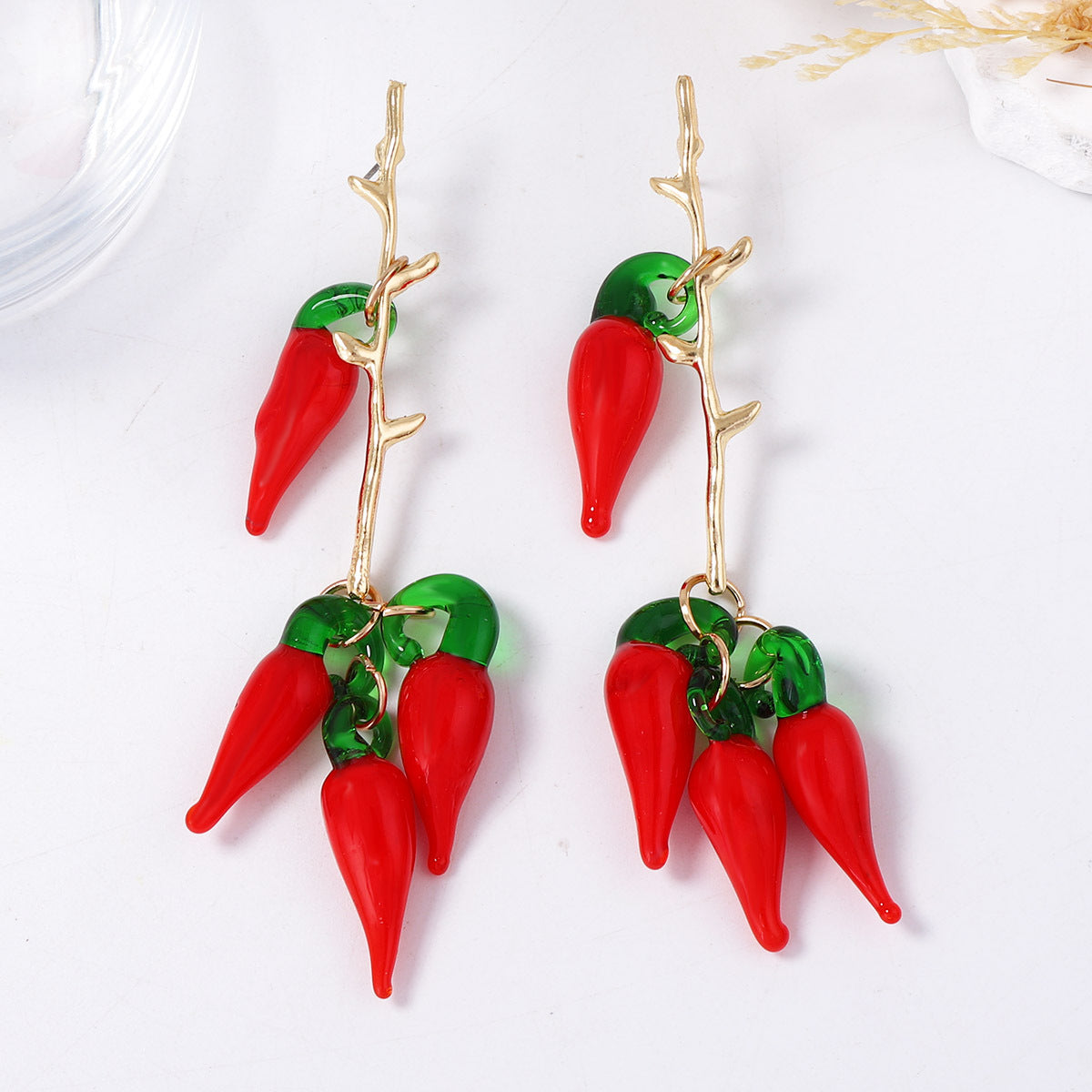 Chic & Unique Red Chili Pepper-Inspired Luxury Earrings – Bold Statement Jewels for Fashion-Forward Women