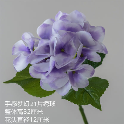 Single Stem 3D Printed Hydrangea Faux Flower – Elegant Home Decor for Living Room or Dining Table, Beautiful Preservation Flower Arrangement