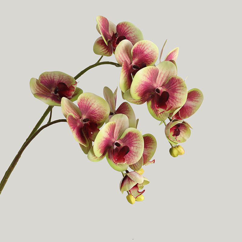 Elegant 3D Six-Head White Orchid Artificial Flower Décor - Perfect for Home Accents and Wedding Ceiling Arrangements