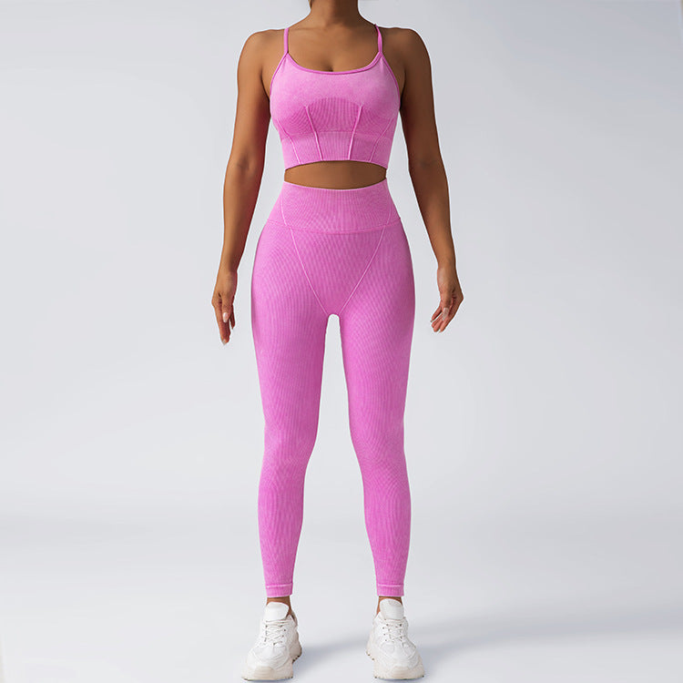 Seamless European High Waist Yoga Set with Peach Butt Scrunch Breathable Washable Fabric and Sports Bra for Comfort and Flexibility in Every Workout