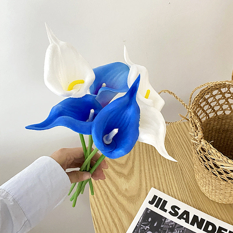 Mini PU Calla Lily Faux Flowers - Perfect for Wedding Bouquets, Home Decor, and Photography Props - Durable, Realistic Design for Lasting Beauty