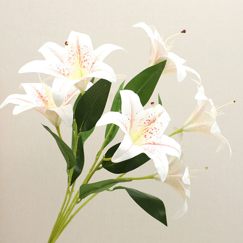 7-Head Artificial Lily Flower Arrangement for Weddings and Home Decor - Stunning Indoor Decoration Piece